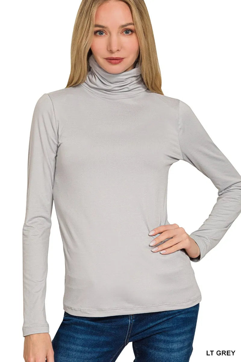 Premium Microfiber Mock Neck Top