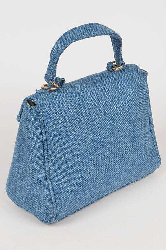 Top Handle Linen Bag Colorful Stylish Fashion Handbag