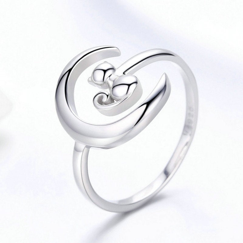 s925 sterling silver Couple ring