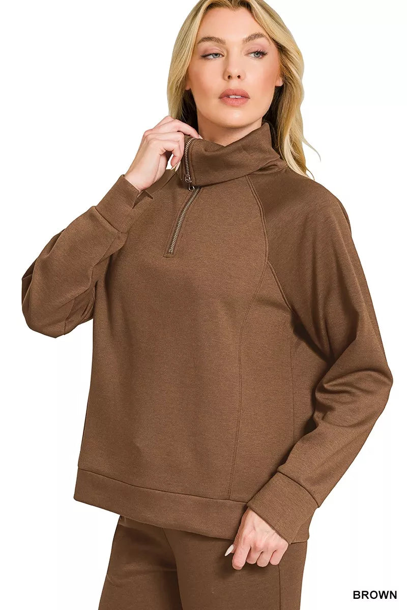 I am a Fashion Junky Scuba Half Zip Sweatshirts and Joggers Set