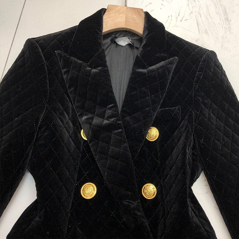 Velvet diamond retro small suit women