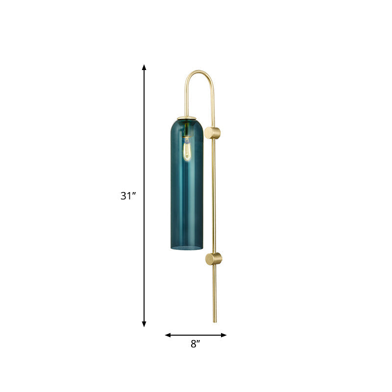 DecorBites™ Gold Metal Wall Lamp with Postmodern Design and 1 Light for Living Rooms