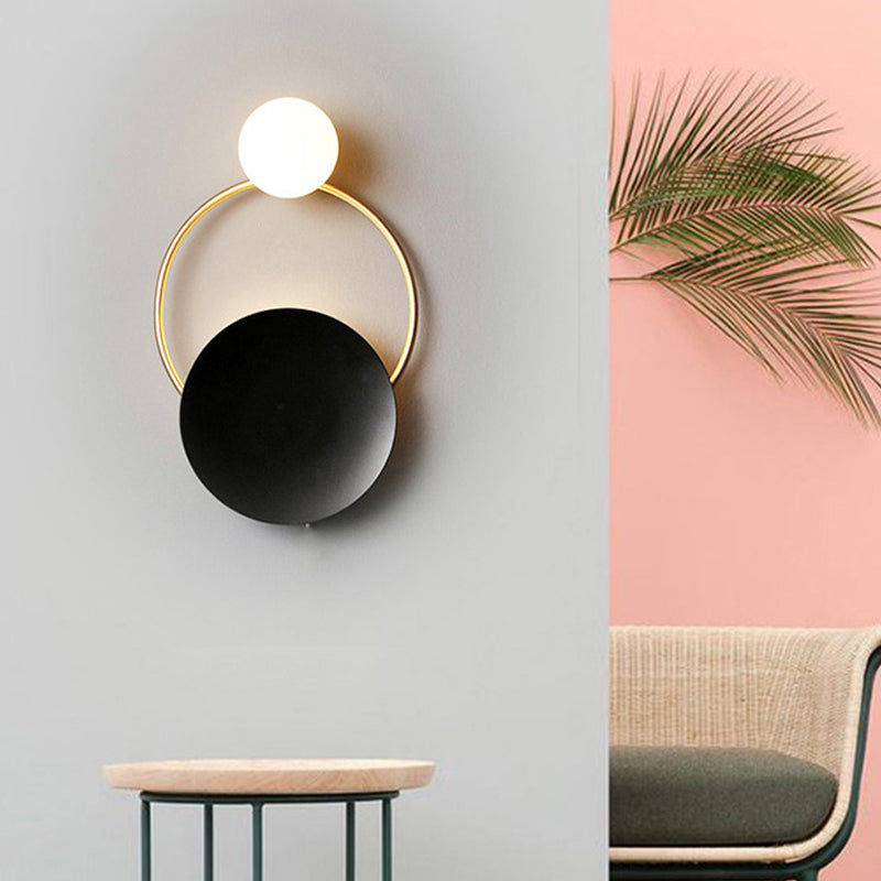 DecorBites™ Gold Metal Wall Lamp with Postmodern Design and 1 Light for Living Rooms