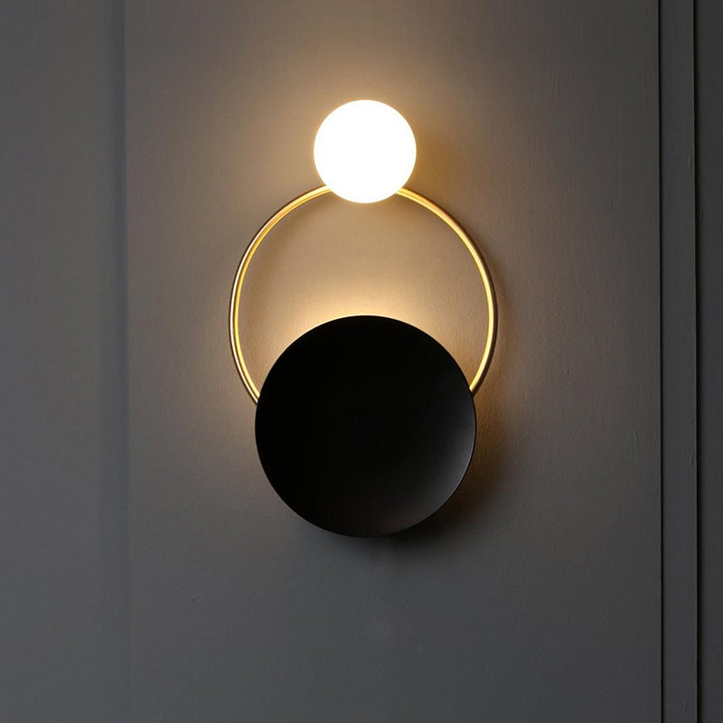 DecorBites™ Gold Metal Wall Lamp with Postmodern Design and 1 Light for Living Rooms