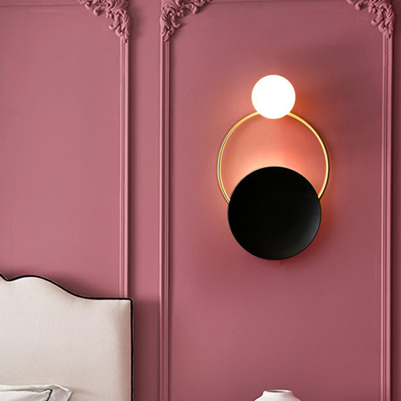 DecorBites™ Gold Metal Wall Lamp with Postmodern Design and 1 Light for Living Rooms