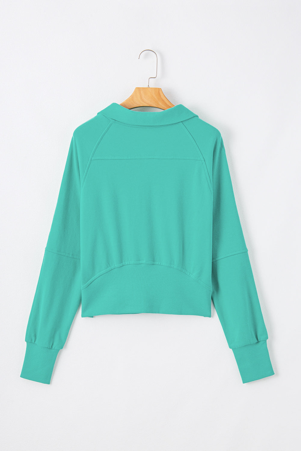 Quarter Zip Stand Neck Kangaroo Pocket Sweatshirt