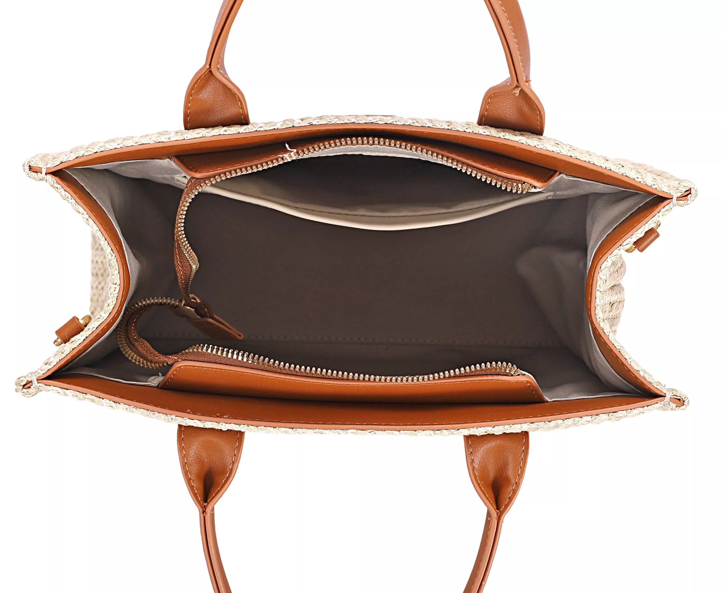 David Jones Square Woven Tote Handbag