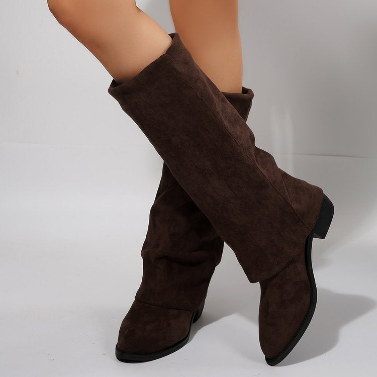 Chunky Heel Cowboy Boot Plus Size Knight Frye Boot