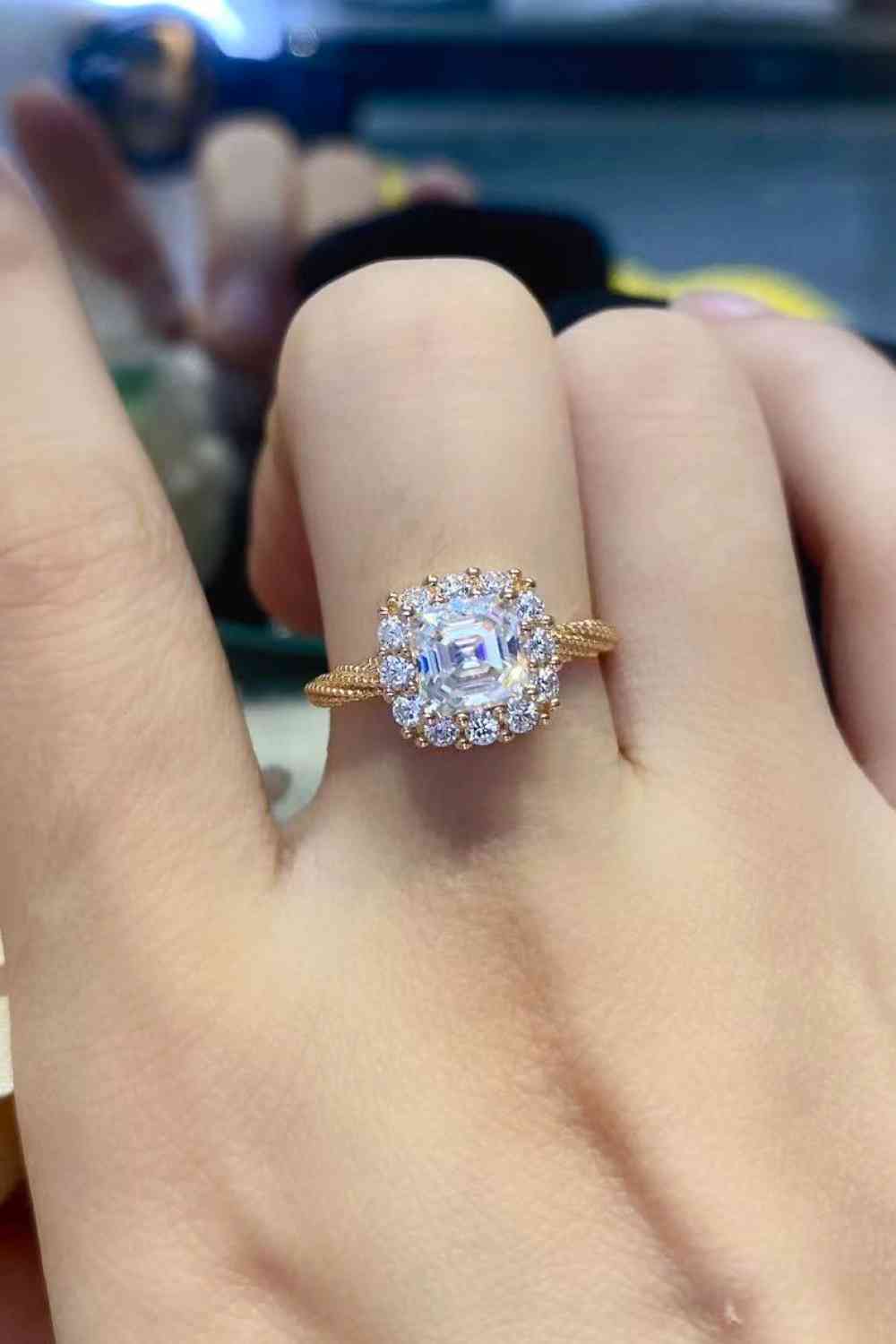 ElegantGem 1 Carat Moissanite Twisted Ring – Minimalist 18K Rose Gold Design See size chart under “more details”