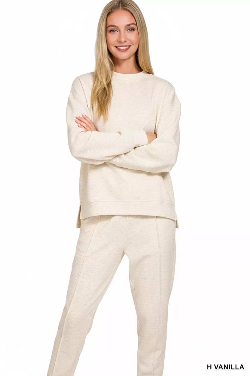 I am a Fashion Junky Scuba Mock Neck Sweatshirt and Joggers Set