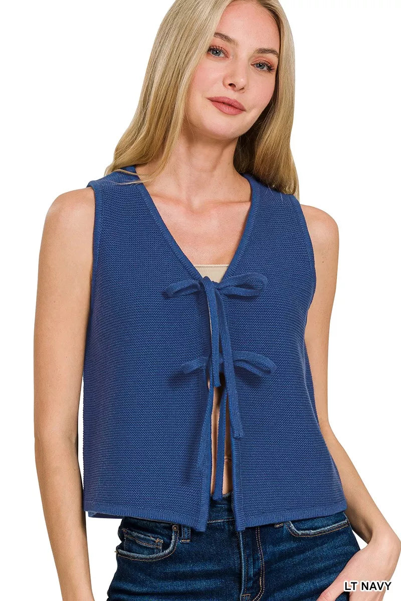Tie Front Sweater Vest
