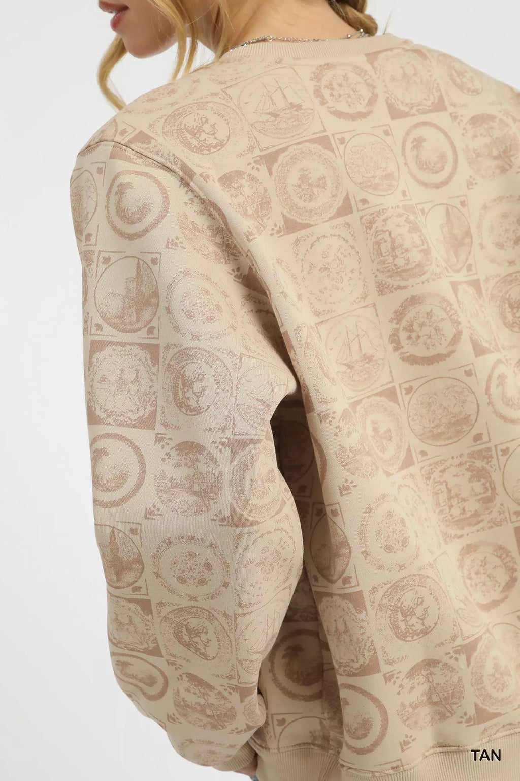 Coin Stamp Print Sweatshirt