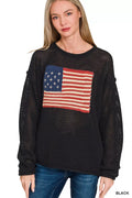 American Flag Crew Neck Sweater