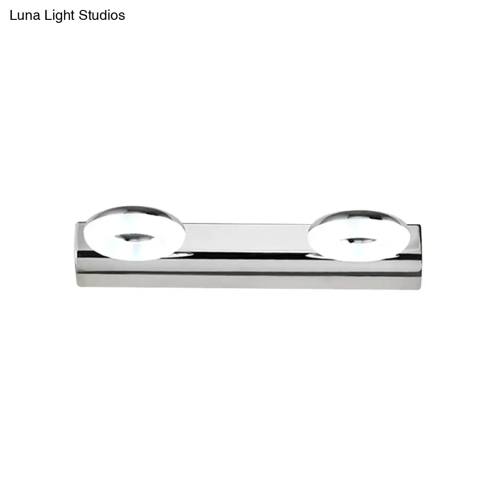 DecorBites™ 2/3 Head Bathroom Wall Vanity Light with Acrylic Shade - Silver Finish, Warm/White Lighting