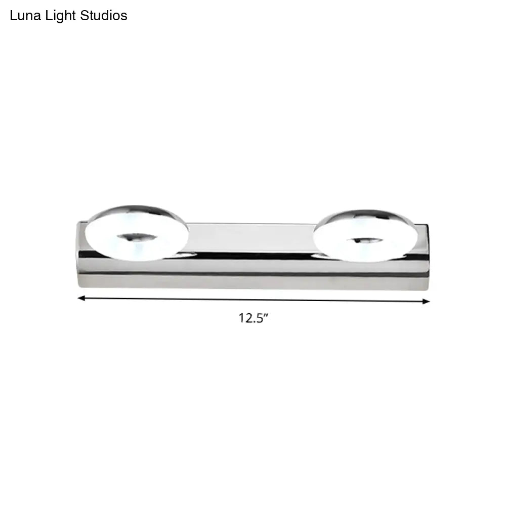 DecorBites™ 2/3 Head Bathroom Wall Vanity Light with Acrylic Shade - Silver Finish, Warm/White Lighting