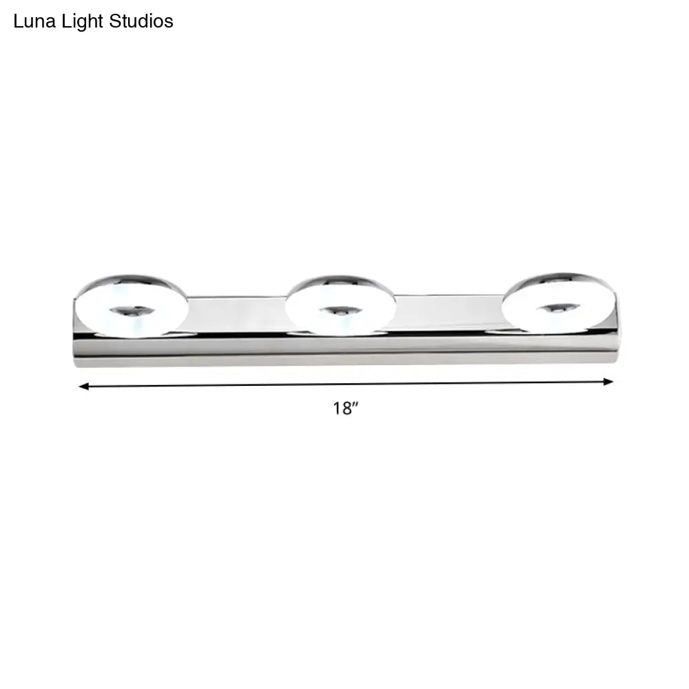 DecorBites™ 2/3 Head Bathroom Wall Vanity Light with Acrylic Shade - Silver Finish, Warm/White Lighting