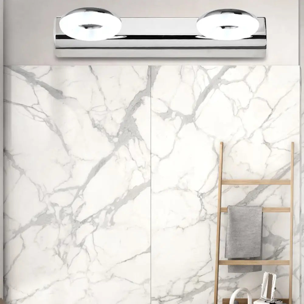 DecorBites™ 2/3 Head Bathroom Wall Vanity Light with Acrylic Shade - Silver Finish, Warm/White Lighting