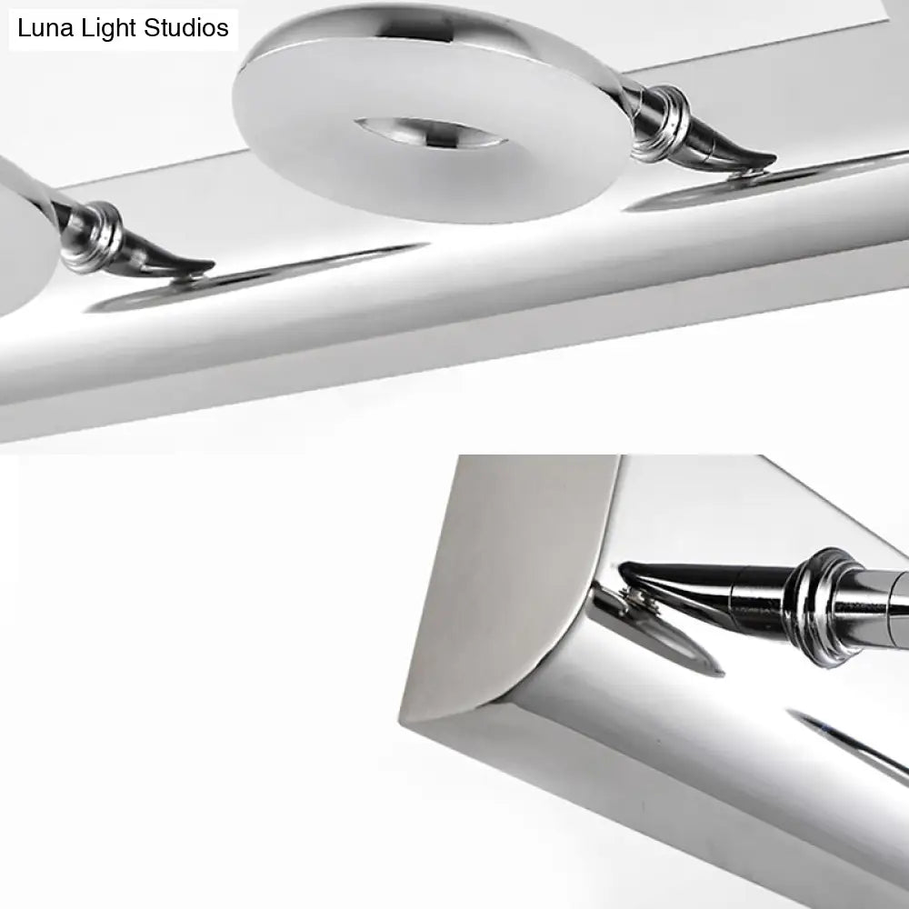 DecorBites™ 2/3 Head Bathroom Wall Vanity Light with Acrylic Shade - Silver Finish, Warm/White Lighting