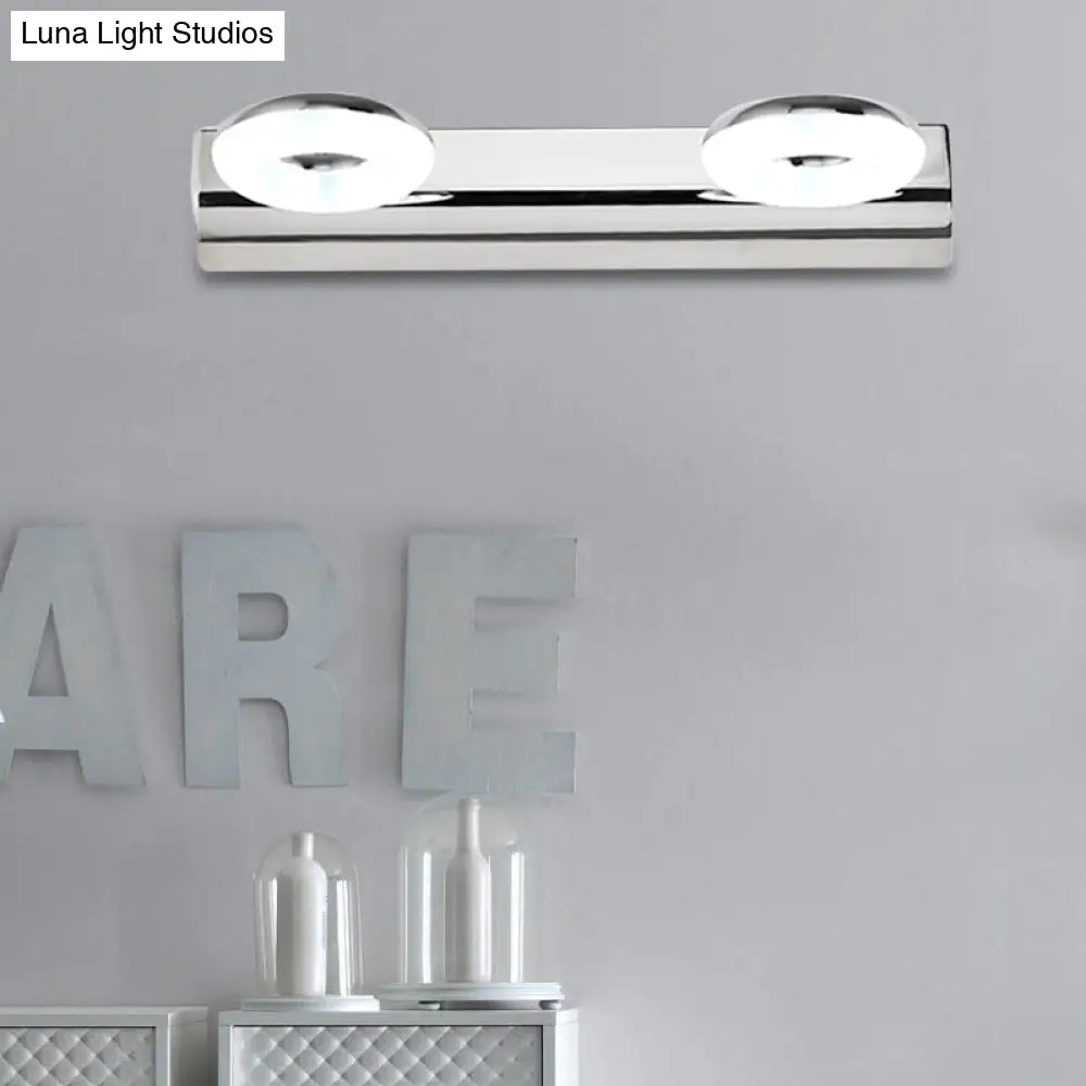 DecorBites™ 2/3 Head Bathroom Wall Vanity Light with Acrylic Shade - Silver Finish, Warm/White Lighting