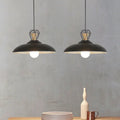 DecorBites™ 2-Headed Industrial Pendant Lamp with Barn Metal Shade for Restaurants - Black