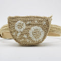 Flower Straw Waist Pack men women can be fitted with mobile phone keys purse women bag