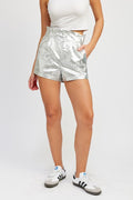 PAPERBAG METALLIC SHORTS See size chart under “more details”