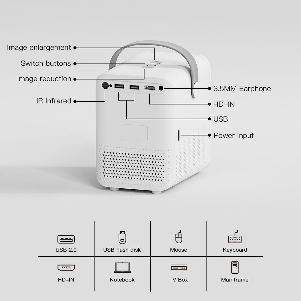 P10 2023 New Super Clear Cross-border Household Mini Portable LCD Projector Android Projector Outdoor