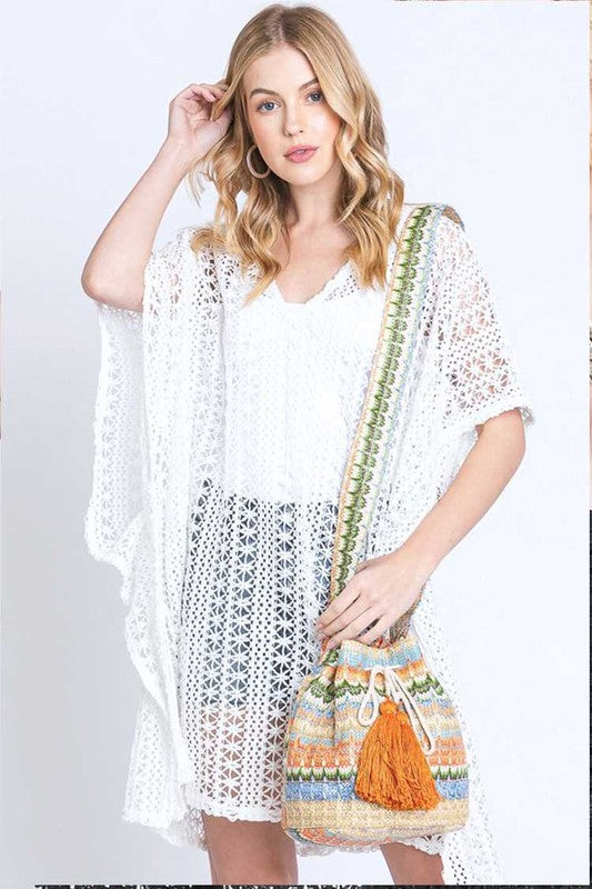 Boho Bucket Bag with Mix Color Tassel Swing – Trendy Fashion Handbag