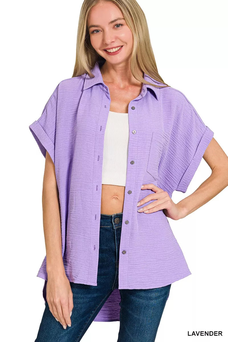 Woven Airflow Button Down Shirt