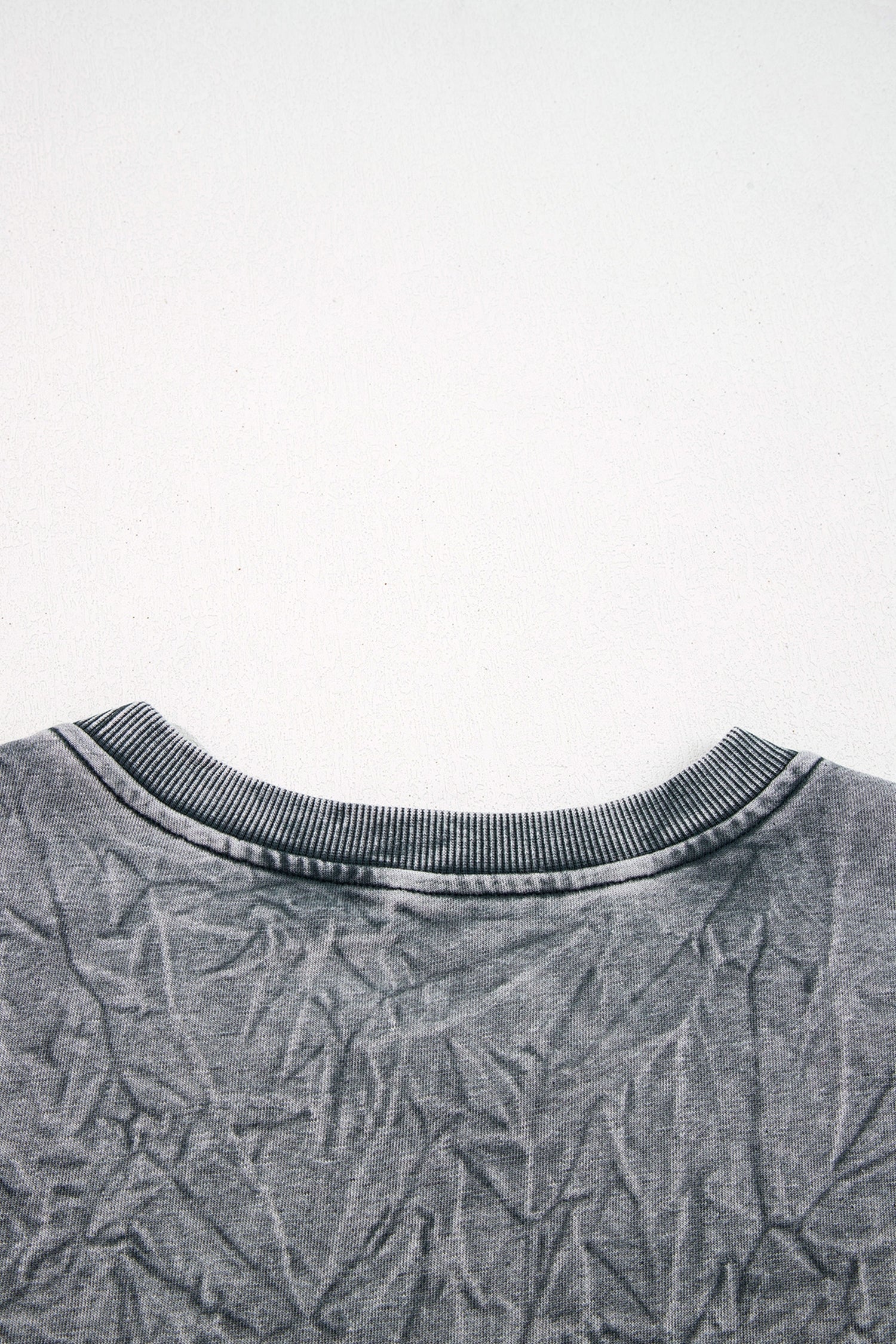 High-rise saved by grace Letter Embroidery Mineral Wash Loose Sweatshirt