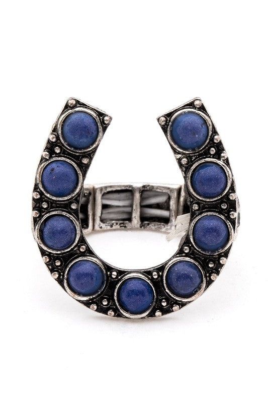 Stretch Western Horse Shoe Ring Stylish Fashion Jewelry