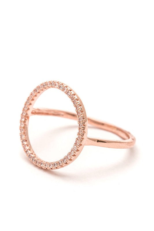 Statement CZ Circle Ring – Trendy Fashion Jewelry Accessory