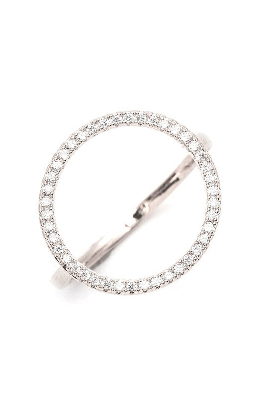 Statement CZ Circle Ring – Trendy Fashion Jewelry Accessory