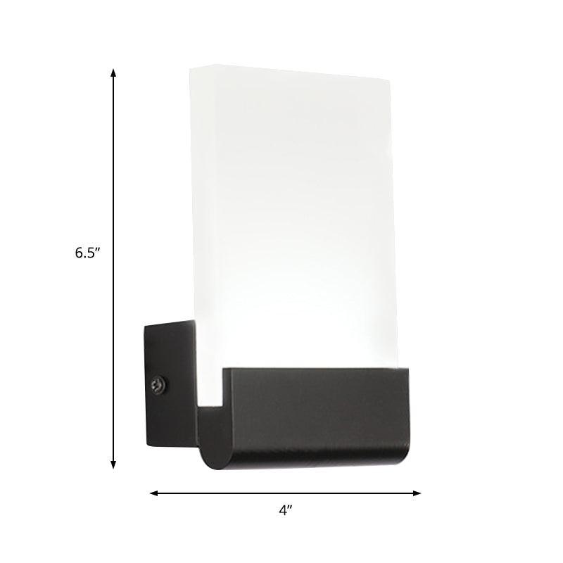 DecorBites™ 4" Wide Acrylic LED Sconce Light - Black/White Cuboid Design with Warm/White Lighting Options