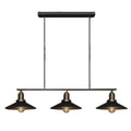 DecorBites™ Metallic Antique Cone Shade Pendant Lighting - Black, 3 Heads - Island Hanging Light