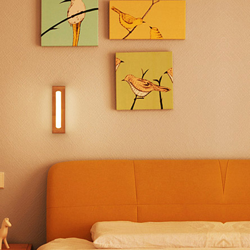 DecorBites™ Nordic-Style Wood Wall Sconce with LED Bedside Lighting