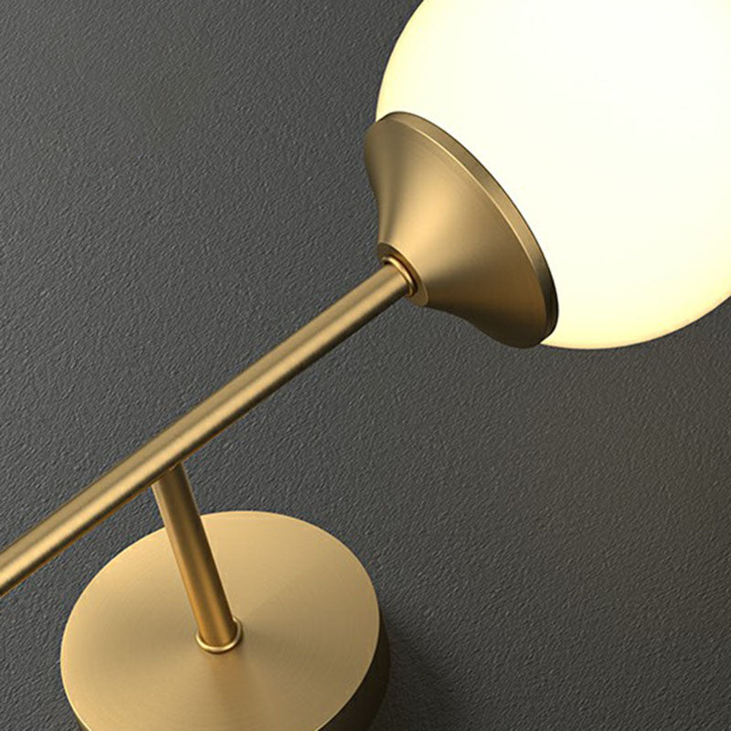 DecorBites™ Gold LED Wall Lamp: Minimalist Cream Glass Sconce Light for Dining Room