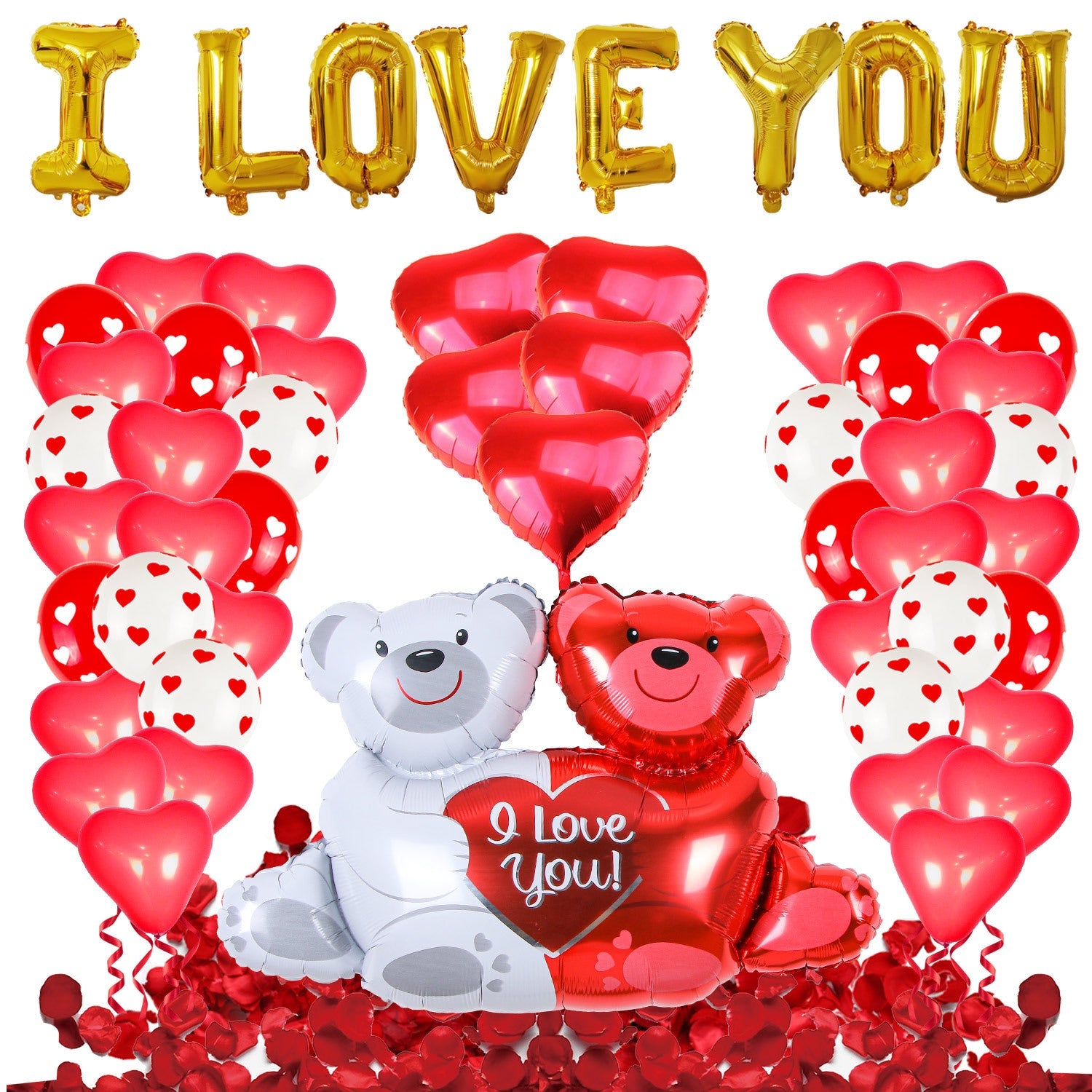 12 Inch Love Printed Balloon 18 Inch Love Hug Bear