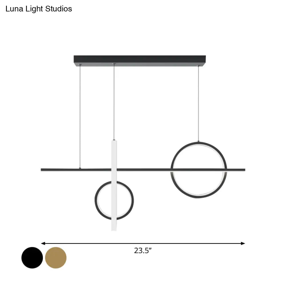 DecorBites™ 23.5"/31.5" Acrylic Bike Pendant Lighting Nordic LED Island Lamp - Black/Gold