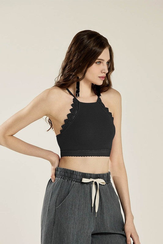 Seamless Crochet Lace & Strappy back Bralette
