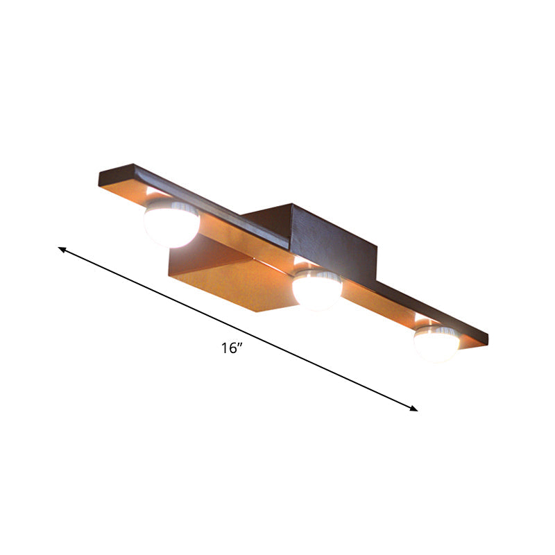 DecorBites™ Modern Black/White Linear Vanity Light Fixture - 3 Lights - Metal Wall Lighting - Warm/White Light - Over Mirror