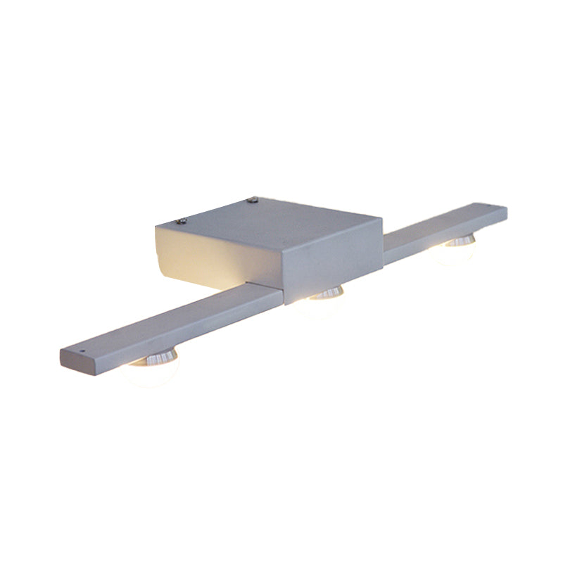 DecorBites™ Modern Black/White Linear Vanity Light Fixture - 3 Lights - Metal Wall Lighting - Warm/White Light - Over Mirror