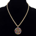 Rhound Greek Key Shape Rhinestone Necklace