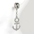 Glass Stone Anchor Dangle Casting Earrings