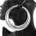 High Polished Hollow with Circle Hoop Earrings
