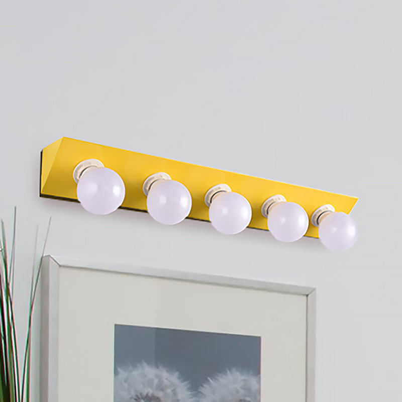 DecorBites™ Macaron Style 5-Light Metal Vanity Sconce in Pink/Yellow - Brighten Up Your Walls