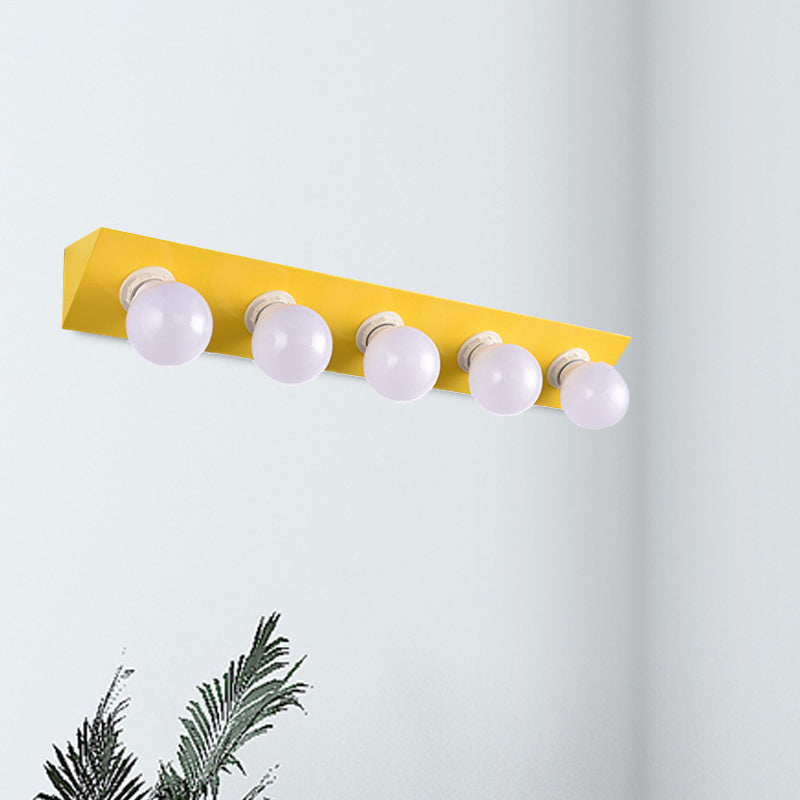 DecorBites™ Macaron Style 5-Light Metal Vanity Sconce in Pink/Yellow - Brighten Up Your Walls