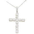 Shimmering CZ Bold Cross Pendant Necklace