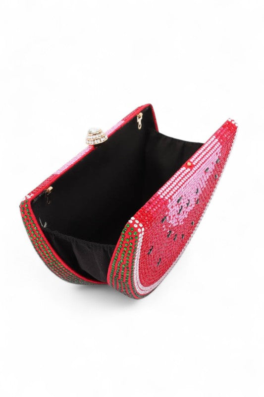 Rhinestone Iconic Fruit Slice Box Clutch