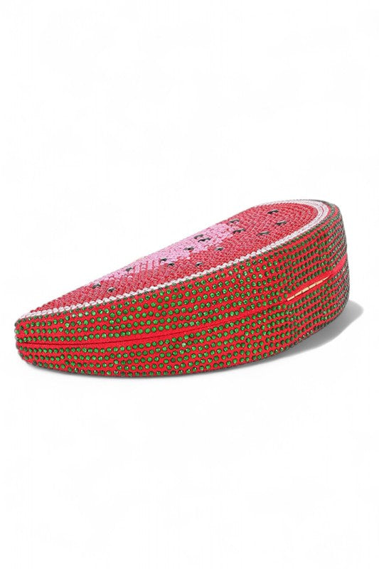 Rhinestone Iconic Fruit Slice Box Clutch